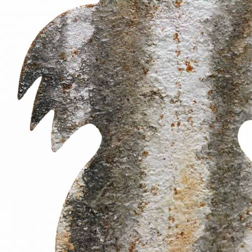 Floristik24 Décoration de Pâques lapin à coller rouille aspect bouleau métal 16,5 × 32cm