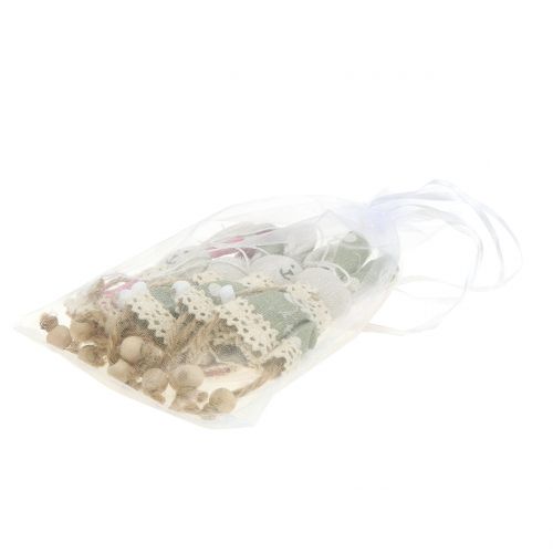 Floristik24 Tissu lapin à suspendre rose/vert 12cm 6p