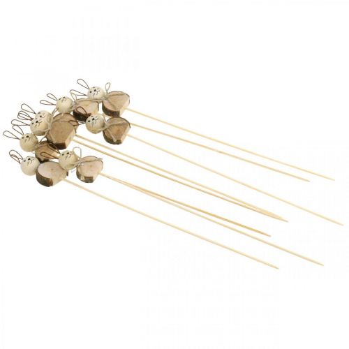 Floristik24 Bouchon de fleur de lapin bois rouille décoration de lapin de Pâques naturel 8cm 8 pcs