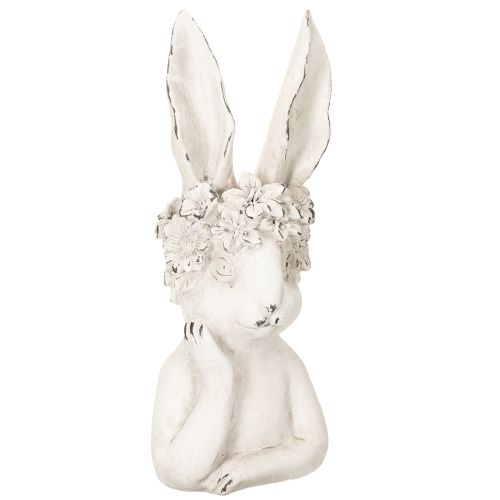 Floristik24 Lapin décoratif aux détails soignés, idéal pour des idées intemporelles de printemps et de Pâques, 34 cm