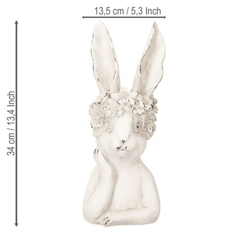Article Lapin décoratif aux détails soignés, idéal pour des idées intemporelles de printemps et de Pâques, 34 cm