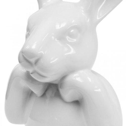 Floristik24 Déco lapin blanc, buste tête de lapin, céramique H21cm
