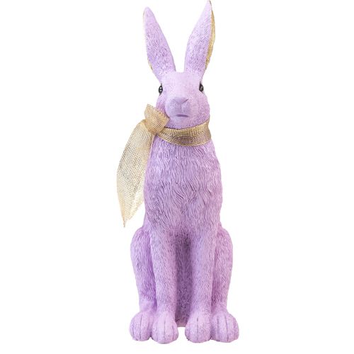 Floristik24 Figurine lapin de Pâques lapin décoratif assis violet or H35cm