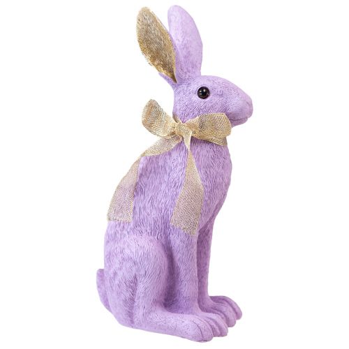 Floristik24 Figurine lapin de Pâques lapin décoratif assis violet or H35cm