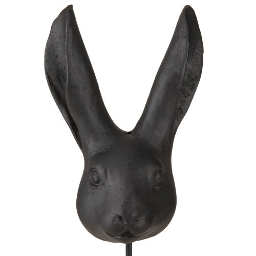 Floristik24 Décoration tête de lapin sur bâton lapin noir mat 10cm 2pcs