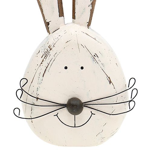 Floristik24 Tête de lapin de couleur crème debout 19cm