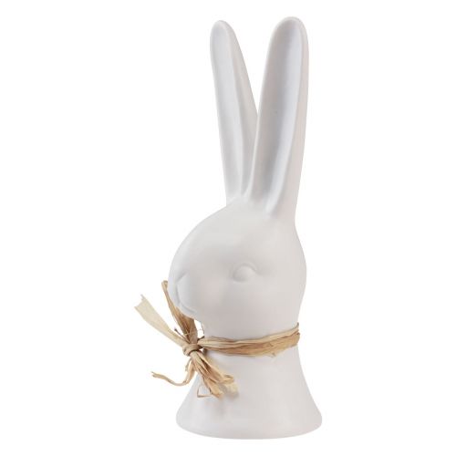 Décoration tête de lapin lapin de Pâques lapin blanc en céramique 17cm