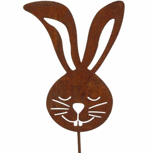 Floristik24 Plug métal tête de lapin rouille H52,5cm