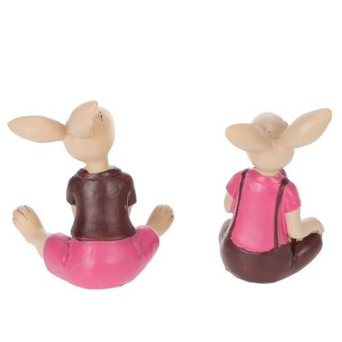 Article Ensemble de 4 figurines de lapins de Pâques, décoration de table mignonne pour Pâques et le printemps, 9 cm.