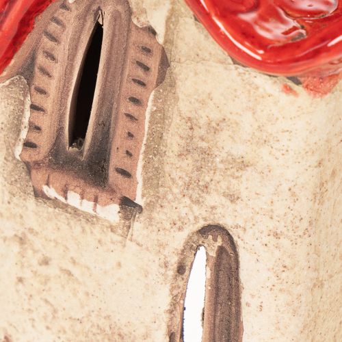 Maison décorative en céramique avec toit rouge, maison lumineuse, 15 cm, lot de 2 | Floristik24.fr