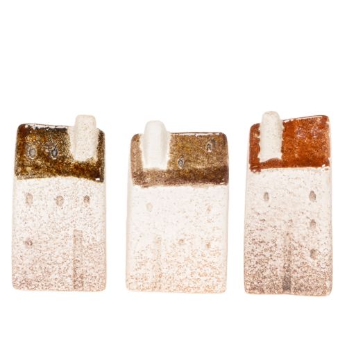 Ensemble de maisons miniatures décoratives en céramique, 7 cm, 3 pièces | Floristik24.fr