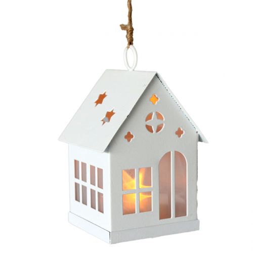 Floristik24 Maison avec éclairage blanc 6cm x 6cm H12cm 3pcs