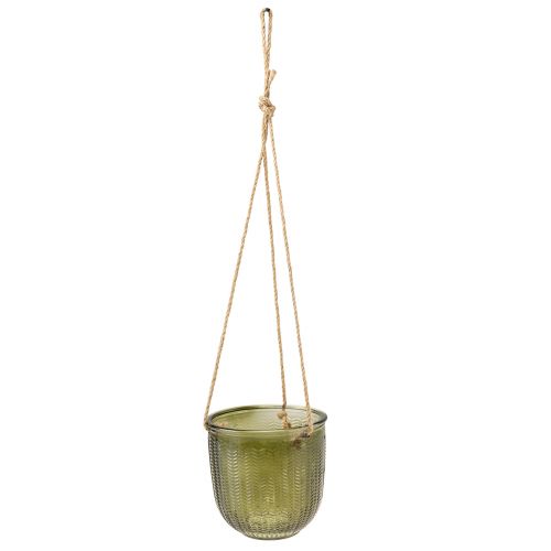 Article Pot suspendu en verre pot décoratif en verre rétro vert marron 14,5 cm 2pcs