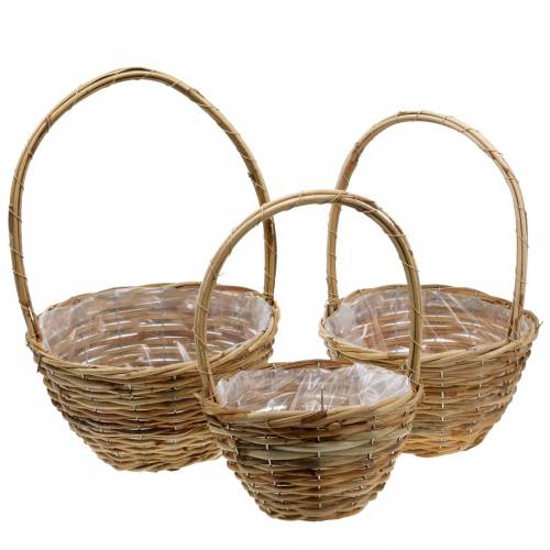 Floristik24 Panier anse en saule Ø20/24/30cm panier cadeau naturel lot de 3