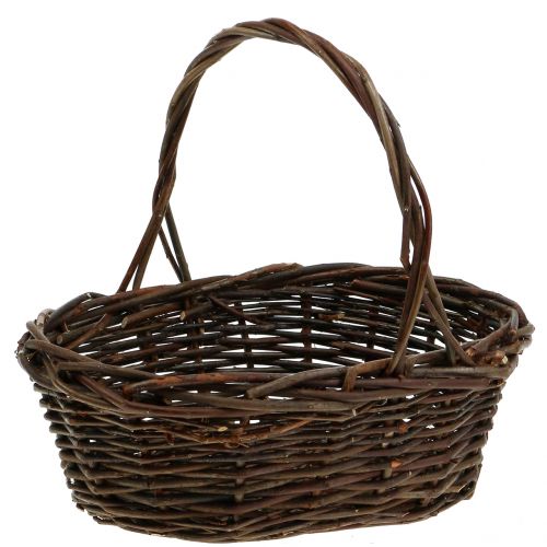 Panier à anses ovale en osier 28 x 20 cm | Floristik24.fr