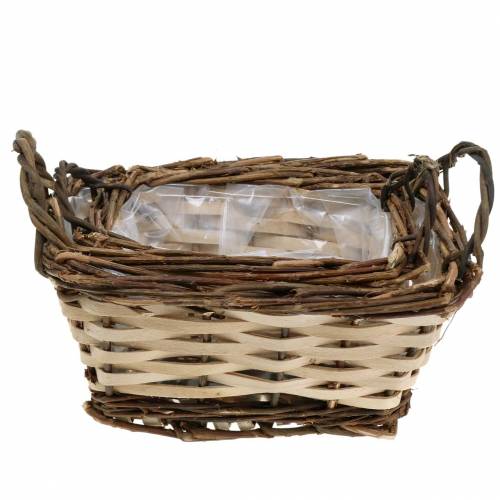 Article Jardinière, panier décoratif, carré, couleurs naturelles 21 × 16/16 × 13cm, lot de 2