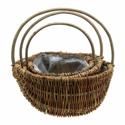 Article Anse panier rond naturel Ø32/28/22cm lot de 3