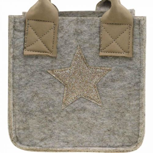 Floristik24 Jardinière décorative en feutre décoration de Noël beige 20/16cm lot de 2