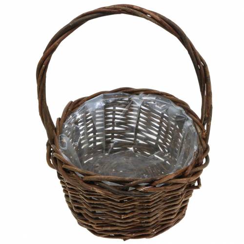 Floristik24 Panier poignée bois ovale naturel 27 × 20cm H27cm