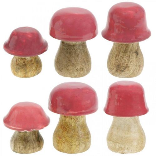 Article Déco automne champignons déco en bois Champignons en bois violet H5-7cm 6 pièces