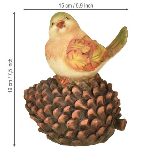Article Décoration d&#39;automne décoration d&#39;oiseau cône figurine d&#39;oiseau automne H19cm