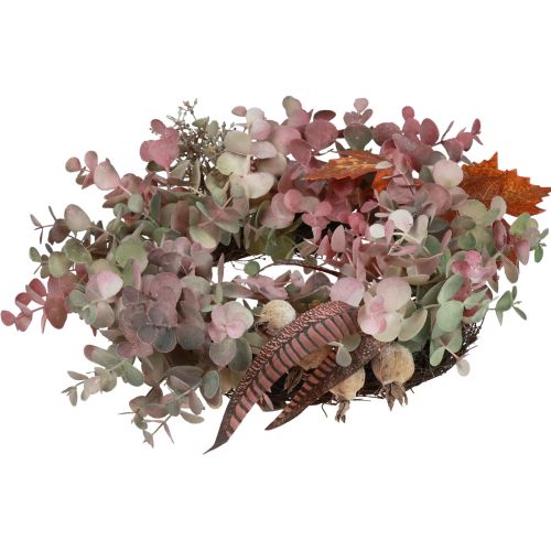 Floristik24 Couronne de porte eucalyptus couronne d&#39;eucalyptus artificielle automne Ø35cm