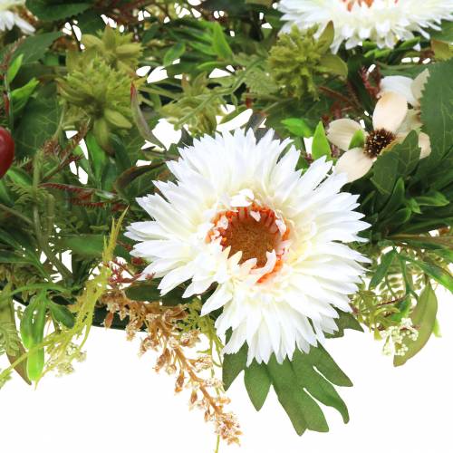 Floristik24 Couronne d'automne chrysanthème blanc Ø30cm