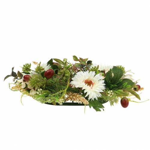 Floristik24 Couronne d&#39;automne chrysanthème blanc Ø30cm