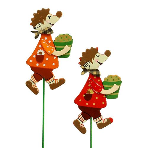 Floristik24 Sujet d’automne sur tige hérisson avec gâteau 12 p.