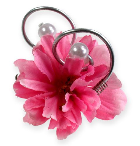 Article Épingle de mariage avec perles, argent 8cm 24 pcs