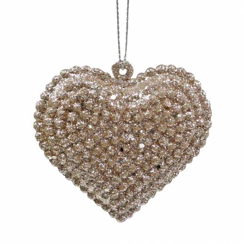 Coeur pailleté pour suspendre le champagne 6cm x 6,5cm 12 pcs