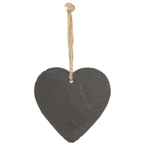 Article Coeur en ardoise coeur d&#39;ardoise à suspendre noir 10cm 6pcs