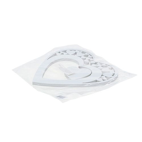 Floristik24 Coeur à suspendre blanc 23cm