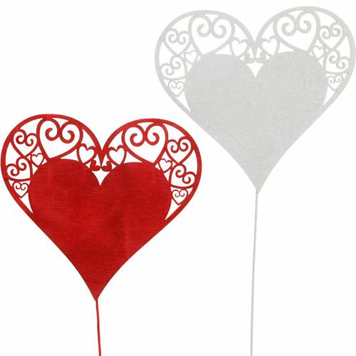 Article Coeur sur bâton, coeur décoratif, décoration de mariage, Saint-Valentin, décoration coeur 16 pièces