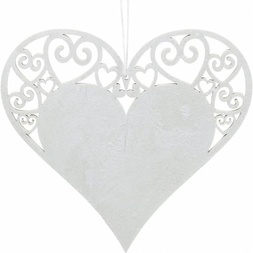 Floristik24 Décoration coeur à accrocher, décoration mariage, pendentif coeur en bois, décoration coeur, Saint Valentin 12pcs