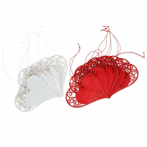 Floristik24 Coeur à suspendre, décoration mariage, pendentif coeur, décoration coeur, Saint Valentin 12pcs
