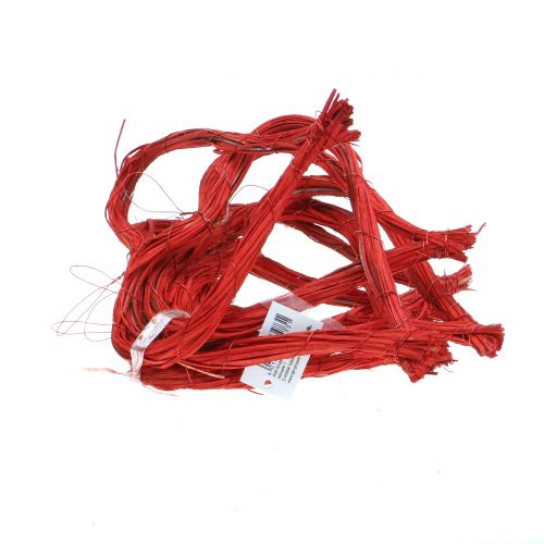 Floristik24 Coeur en raphia à suspendre rouge 15cm 8pcs
