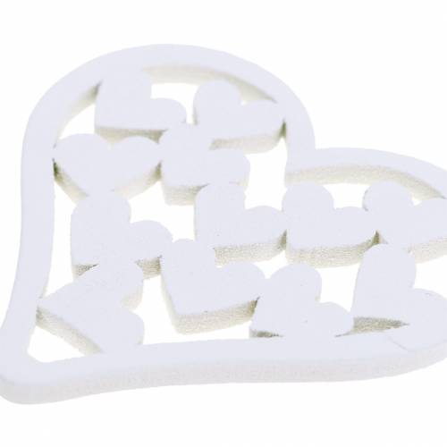 Article Coeur dispersé blanc 5cm 40pcs