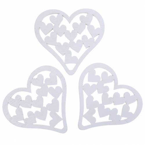 Floristik24 Décoration à disperser coeur blanc 5cm 40 pcs