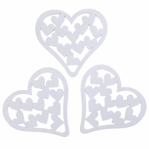 Floristik24 Coeur dispersé blanc 5cm 40pcs