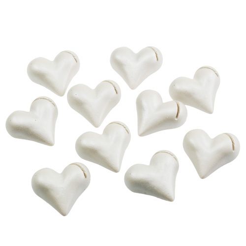 Floristik24 Porte-cartes coeur 4cm blanc 20 pcs