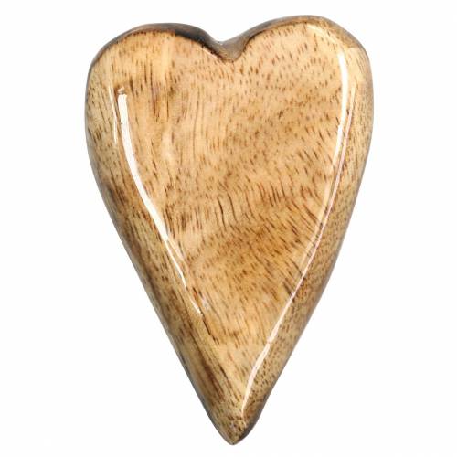 Floristik24 Coeurs en bois de manguier laqué naturel 6,2–6,6 cm × 4,2–4,7 cm 16 pcs