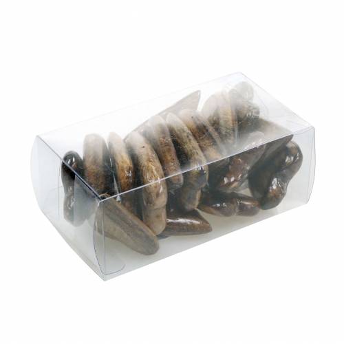 Floristik24 Coeurs en bois de manguier laqué naturel 6,2–6,6 cm × 4,2–4,7 cm 16 pcs