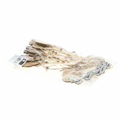 Floristik24 Plug déco coeur avec bonhomme de neige 12pcs