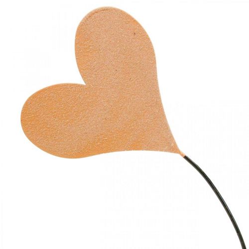 Décoration de table coeurs mariage, décoration coeur métal orange/jaune H40cm 3pcs