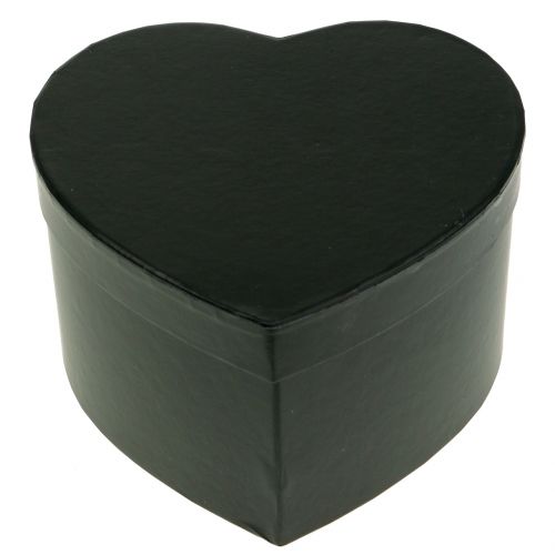 Floristik24 Boîte à fleurs coeur noir 18 / 20cm 2pcs