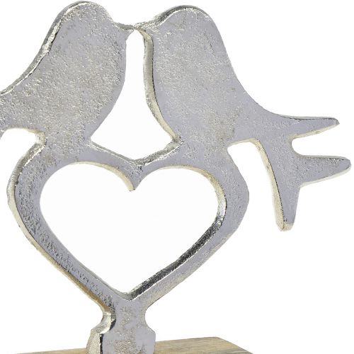 Article Décoration coeur à placer avec décoration oiseau mariage 16,5×19,5cm