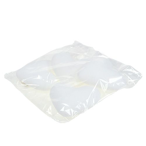 Floristik24 Cœurs floqués à suspendre 15 cm blancs 4 p.