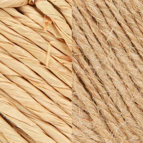 Article Coeurs à suspendre décoration chanvre et raphia naturel H10,5cm 8 pcs