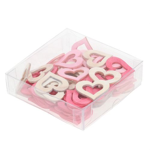Article Coeurs à disperser rose, rose, naturel 4cm 72 pcs